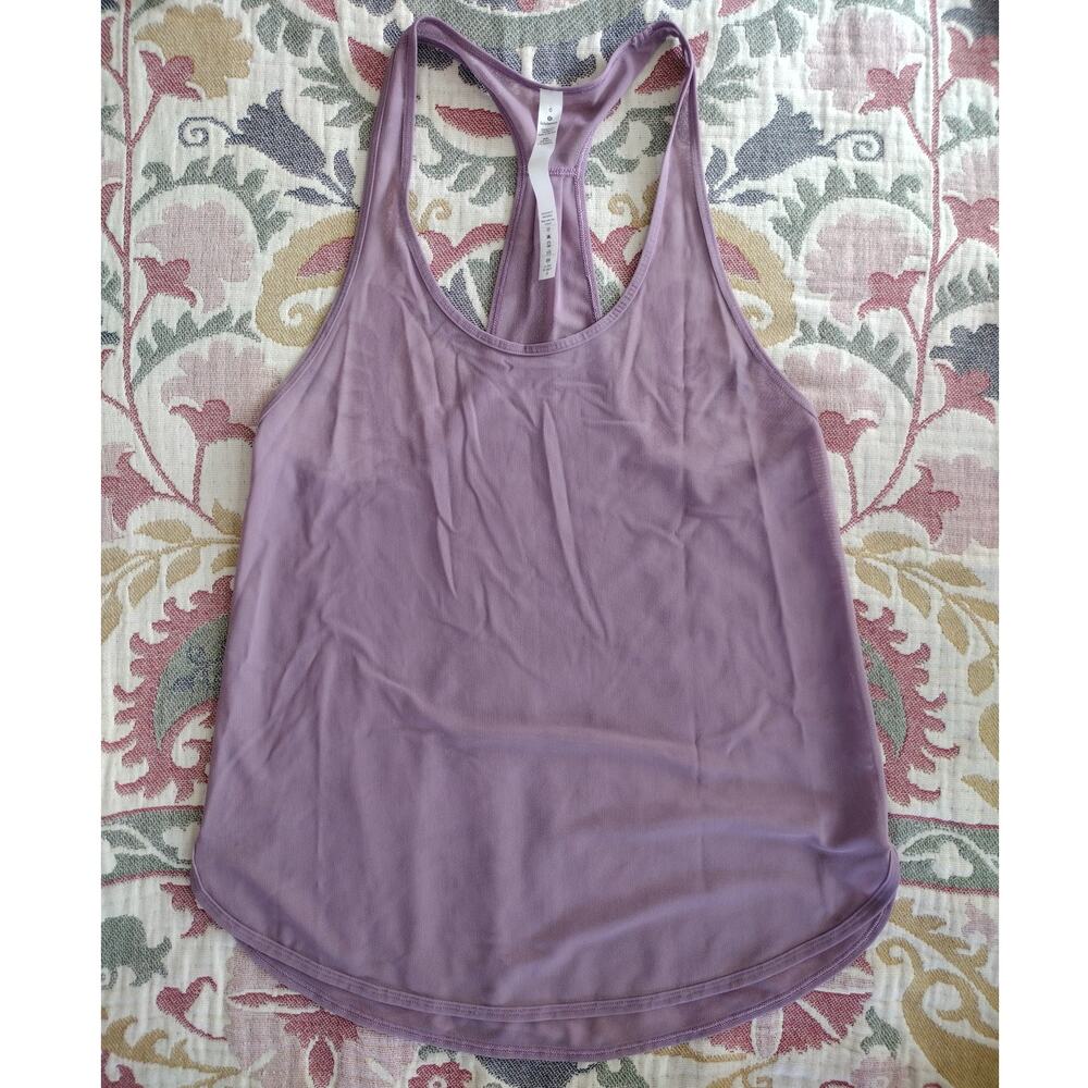 Lululemon Purple 105 Singlet Sheer Mesh Racerback Scoop Neck Tank Top Women 6